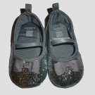 Carter's Baby Girl Silver Glitter Mary Jane Crib Shoes 9-12 Months