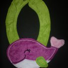 NEW Carter's Purple Whale Baby Girl Terry Cloth Teething Drool Bib