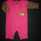 Carters Baby Girl Pink Long Sleeve Butterfly Romper Sleeper 3 Months