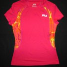 Fila Sport Womens Neon Pink Short Sleeve Athletic Shirt Small