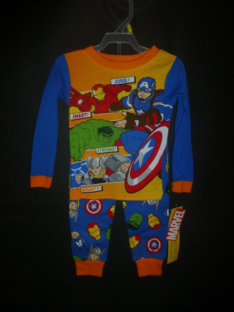 NWT Marvel Avengers Boy Cotton Pajamas Set 3T Hulk Iron Man Captain America Thor