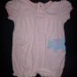 Carter's Baby Girl Pink Elephant Short Sleeve Striped Romper Sunsuit 12 Months