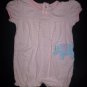 Carter's Baby Girl Pink Elephant Short Sleeve Striped Romper Sunsuit 12 Months