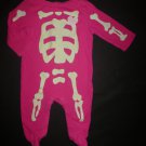 Carter's Baby Girl Pink Skeleton Halloween Footed Pajamas Sleeper 6 Months