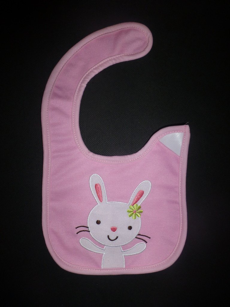 NEW Carter's Pink Easter Bunny Baby Girls Water Resistant Teething Drool Bib