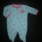 Carter's Baby Girl Blue Floral Footed Cotton Sleeper Pajamas 3 Months