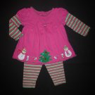 Good Lad Baby Girls Pink Tunic Shirt Striped Leggings Christmas Outfit 18 Months