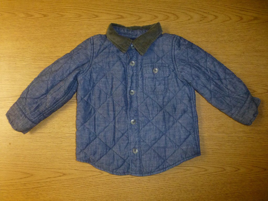Old Navy Boys Blue Quilted Denim Jacket Coat 18-24 Months