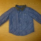 Old Navy Boys Blue Quilted Denim Jacket Coat 18-24 Months