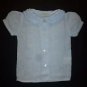 Le Guignol Baby Girl Blue Short Sleeve Button Down Linen Shirt 3 Months