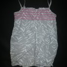 Carter's Baby Girl Gray Zebra Animal Print Sleeveless Romper Sunsuit 12 Months