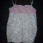Carter's Baby Girl Gray Zebra Animal Print Sleeveless Romper Sunsuit 12 Months