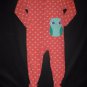 Carter's Girls Coral Pink Polka Dot Owl Footed Fleece Sleeper Pajamas Size 3T