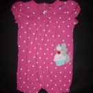 Carter's Baby Girls Pink Polka Dot Mouse Short Sleeve Romper Sunsuit 24 Months