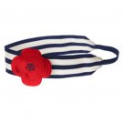 NWT Gymboree Brightest In Class Striped Red Flower Hair Headband 4th of July