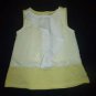 Max Studio Baby Girls Yellow White Sleeveless Ruffle Tunic Shirt 18 Months