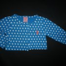 US Polo Assn. Baby Girl Blue Long Sleeve Heart Print Cardigan Sweater 18 M