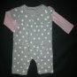Carter's Baby Girl Gray Polka Dot Long Sleeve Romper Sleeper 3 Months