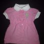 US Polo Assn Baby Girl Pink Short Sleeve Button Down Dress 12 Months