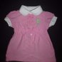 US Polo Assn Baby Girl Pink Short Sleeve Button Down Dress 12 Months