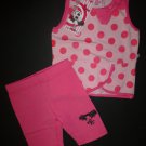 NWT Borderline Boutique Baby Girl Pink Polka Dot Shirt Leggings Outfit 6-12 M