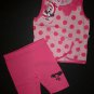 NWT Borderline Boutique Baby Girl Pink Polka Dot Shirt Leggings Outfit 6-12 M