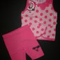 NWT Borderline Boutique Baby Girl Pink Polka Dot Shirt Leggings Outfit 6-12 M