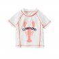 NWT CRAZY 8 Lobster Boys White Short Sleeve Rash Guard Swim Shirt 4T