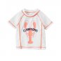 NWT CRAZY 8 Lobster Boys White Short Sleeve Rash Guard Swim Shirt 4T