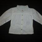 EGG Susan Lazar Baby Girl White Long Sleeve Button Down Shirt 3-6 Months