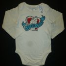 NWT The Childrens Place Baby Boy White Sucker for Milk Bodysuit 12-18 Months