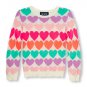 NWT The Cildren's Place Girls Neon Heart Print Valentine's Day Sweater 4T