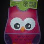NWT Baby Studio EVA Plastic Waterproof Pink Owl Pocket Feeding Bib