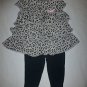 Carter's Baby Girl Gray Ruffle Animal Print Tunic & Leggings Outfit 6 Months