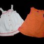 Gymboree Flamingo Flair Spring Peach Baby Girl Orange White Dress Lot 0-3 Months
