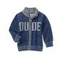 NWT Crazy 8 Boys Blue "Dude" Zip Cardigan Sweater 4T