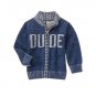 NWT Crazy 8 Boys Blue "Dude" Zip Cardigan Sweater 4T