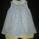 Darcy Brown Boutique Baby Girls Blue Floral Yellow Romper Dress 18 Months