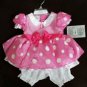Disney Minnie Mouse Baby Girl Pink Tutu Dress Bow Head Band Costume 6-12 Months