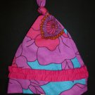 NWT Tralala Boutique Purple Floral Newborn Baby Girl Beanie Cap Hat