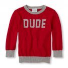 NWT The Children's Place Baby Boy Red "Dude" Sweater 18-24 Months