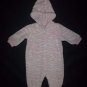 Carter's Baby Girl Pink Zebra Striped Hooded Fleece Romper Sleeper 3 Months