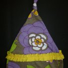 NWT Tralala Boutique Purple Floral Newborn Baby Girl Ruffle Beanie Cap Hat 2