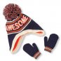 NWT The Children's Place Baby Boys "Awesome" Pom Pom Knitted Hat Mittens 6-12 M