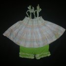 Baby Guess Girls Plaid Sleeveless Tunic Green Shorts Outfit 3-6 Months