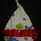 NWT Tralala Boutique White Red Newborn Baby Girl Ruffle Beanie Cap Hat