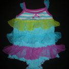 Baby Starters Girls Turquoise Sleeveless Tutu Ruffle Romper Sunsuit 9 M Easter