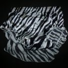 Baby Girl Black White Zebra Satin Ruffle Bloomers Diaper Cover 12-24 M