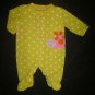 Carter's Baby Girl Yellow Ladybug Polka Dot Footed Cotton Sleeper Pajamas 3 M