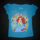 NWT Disney Princess Ariel Little Mermaid Baby Girl Blue Short Sleeve Shirt 18 M